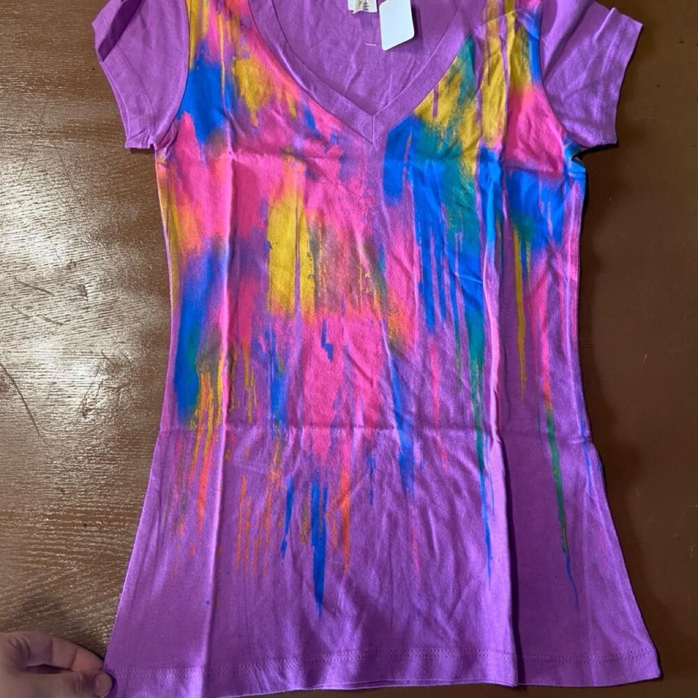 Purple Y2k T-shirt V-neck